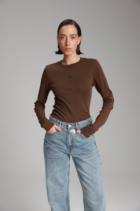 חולצת אולינה חום כהה