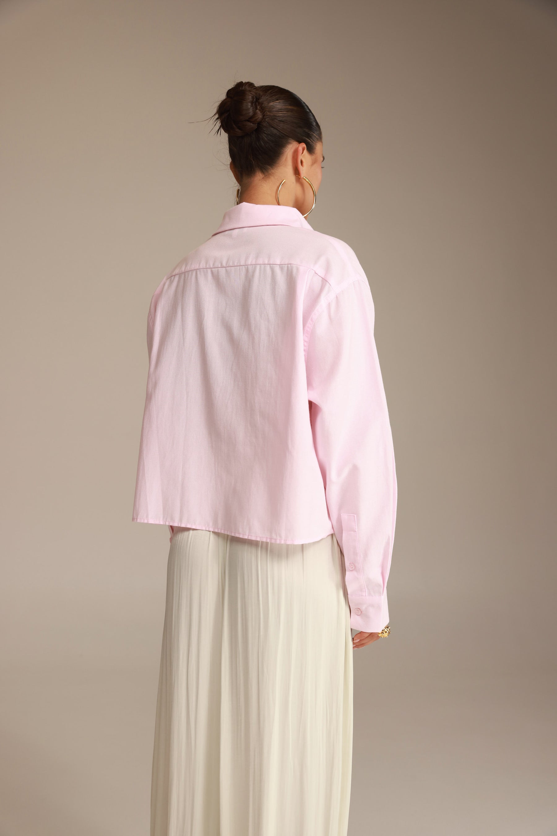 חולצת סילבר מכופתרת ורודה