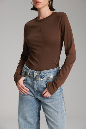 חולצת אולינה חום כהה