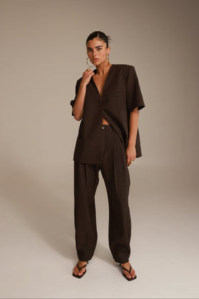 בלייזר אלכסנדרה חום כהה