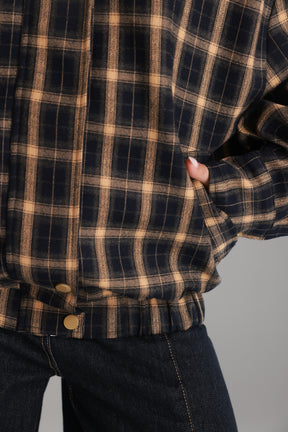 מעיל בומבר טוני משבצות נייבי