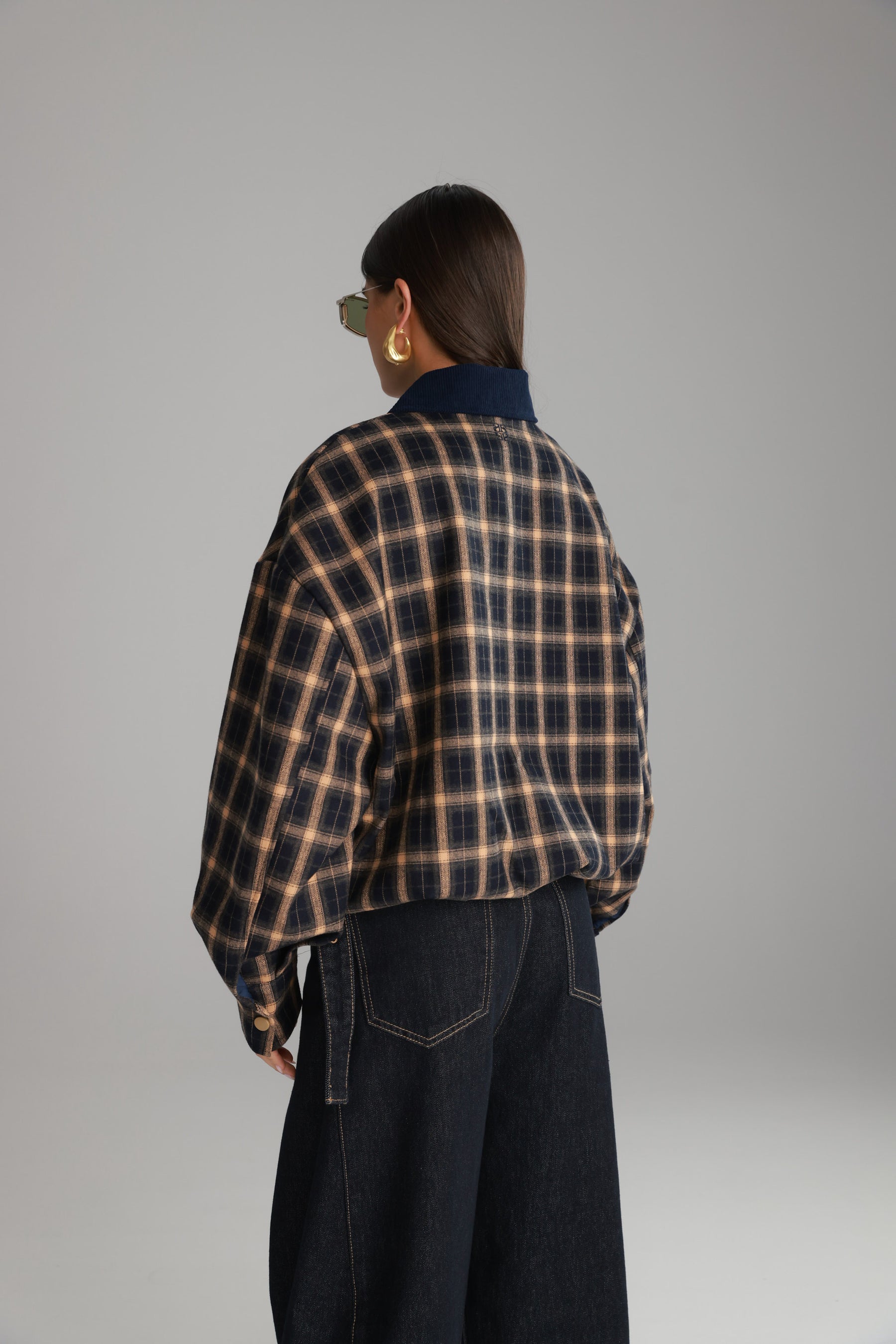 מעיל בומבר טוני משבצות נייבי