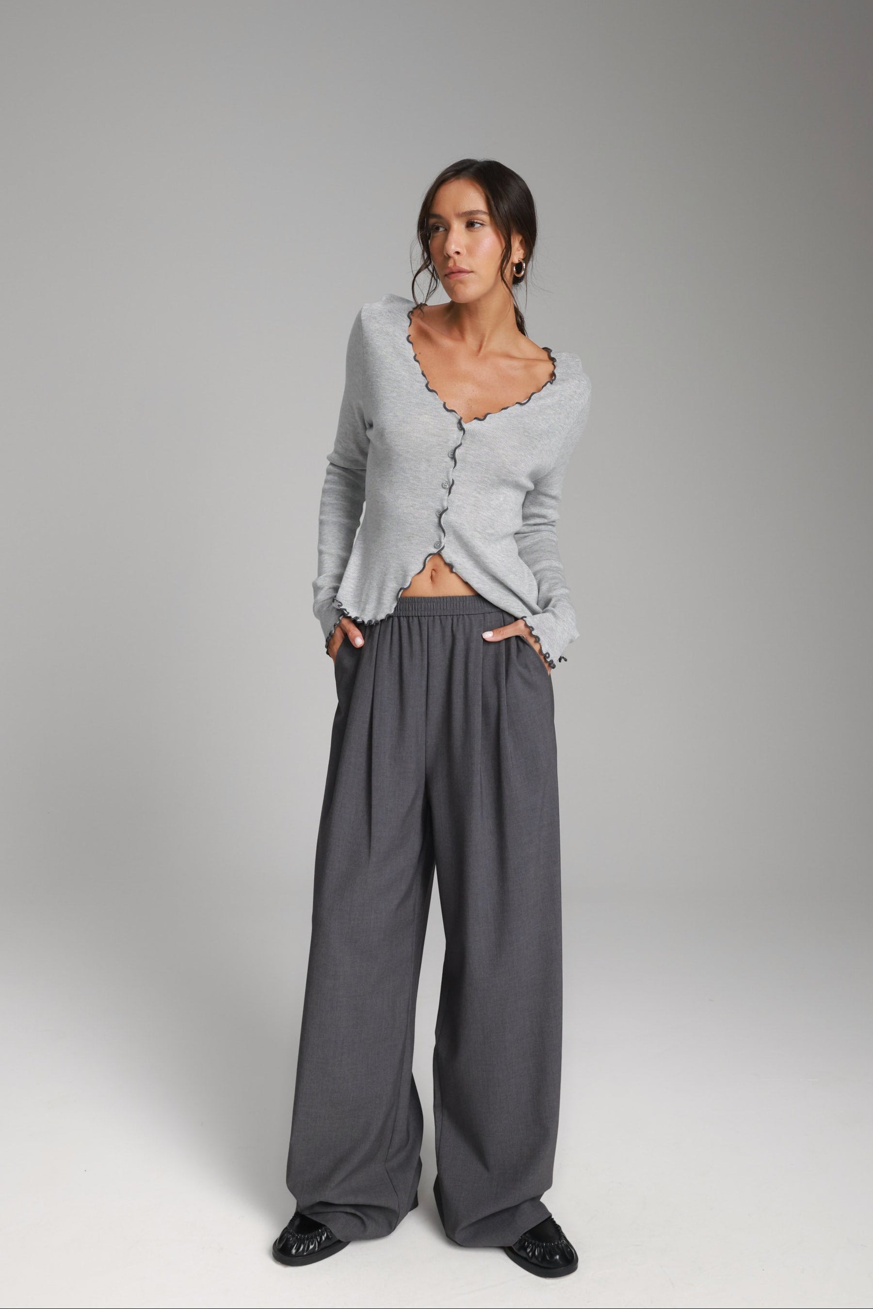 מכנסי קתרין אפורים