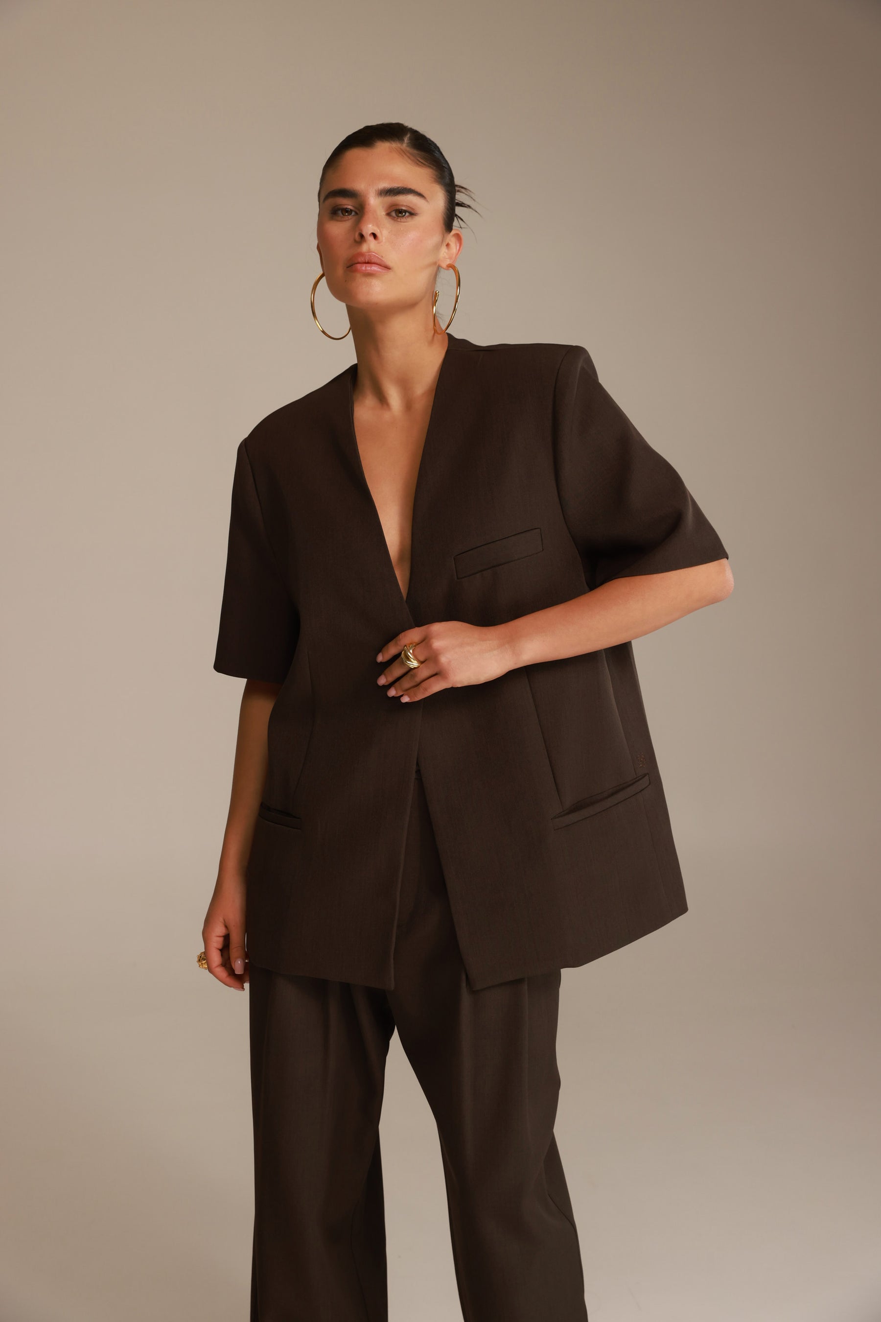 בלייזר אלכסנדרה חום כהה