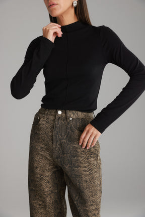 חולצת קרוליין שחורה