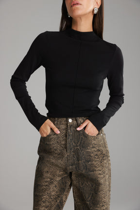 חולצת קרוליין שחורה