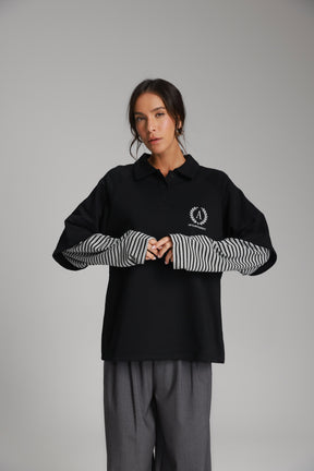 חולצת מריו שחור/אפור