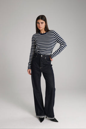 חולצת אוליבר פסים נייבי/שמנת