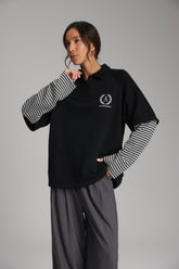 חולצת מריו שחור/אפור