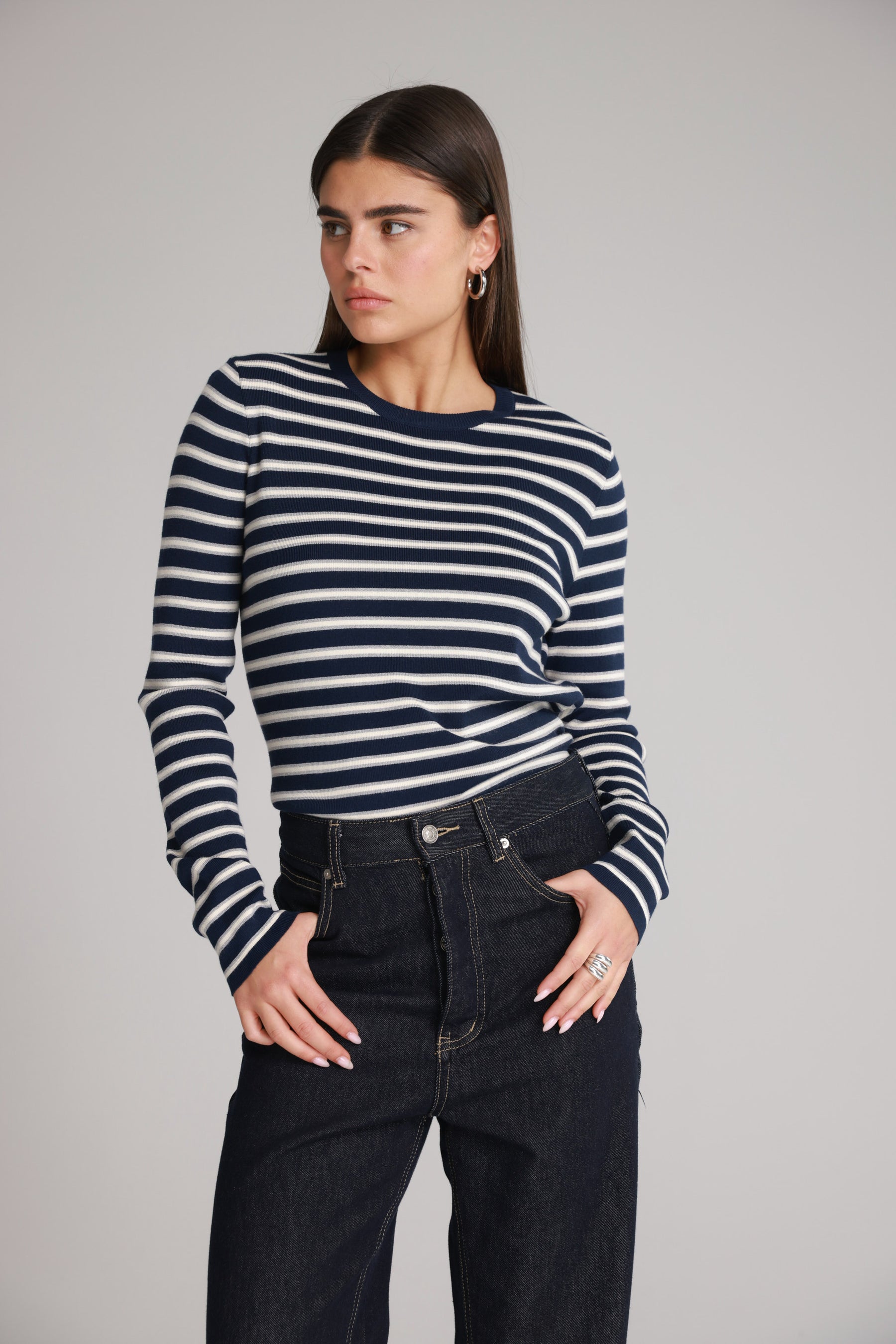 חולצת אוליבר פסים נייבי/שמנת