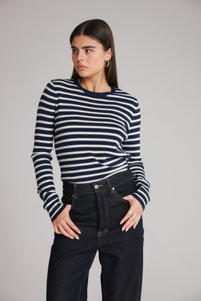 חולצת אוליבר פסים נייבי/שמנת