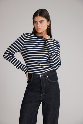 חולצת אוליבר פסים נייבי/שמנת