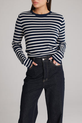 חולצת אוליבר פסים נייבי/שמנת