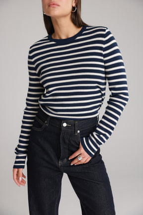 חולצת אוליבר פסים נייבי/שמנת