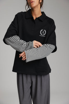 חולצת מריו שחור/אפור