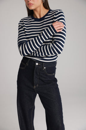 חולצת אוליבר פסים נייבי/שמנת