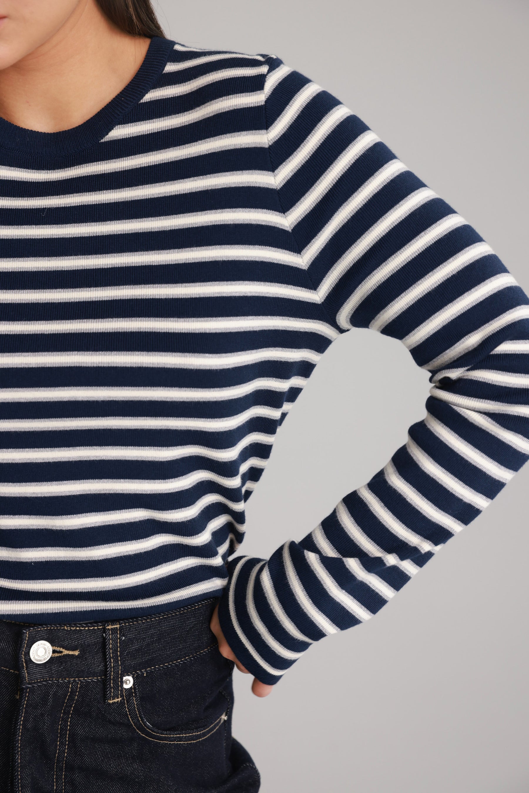 חולצת אוליבר פסים נייבי/שמנת