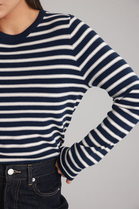 חולצת אוליבר פסים נייבי/שמנת