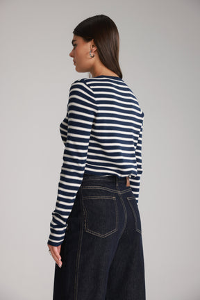 חולצת אוליבר פסים נייבי/שמנת