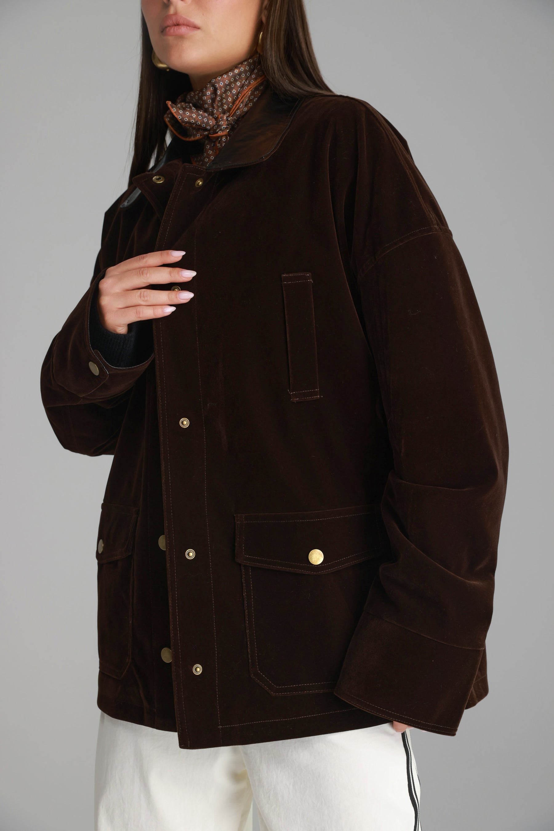 ג'קט אדריאנה חום כהה