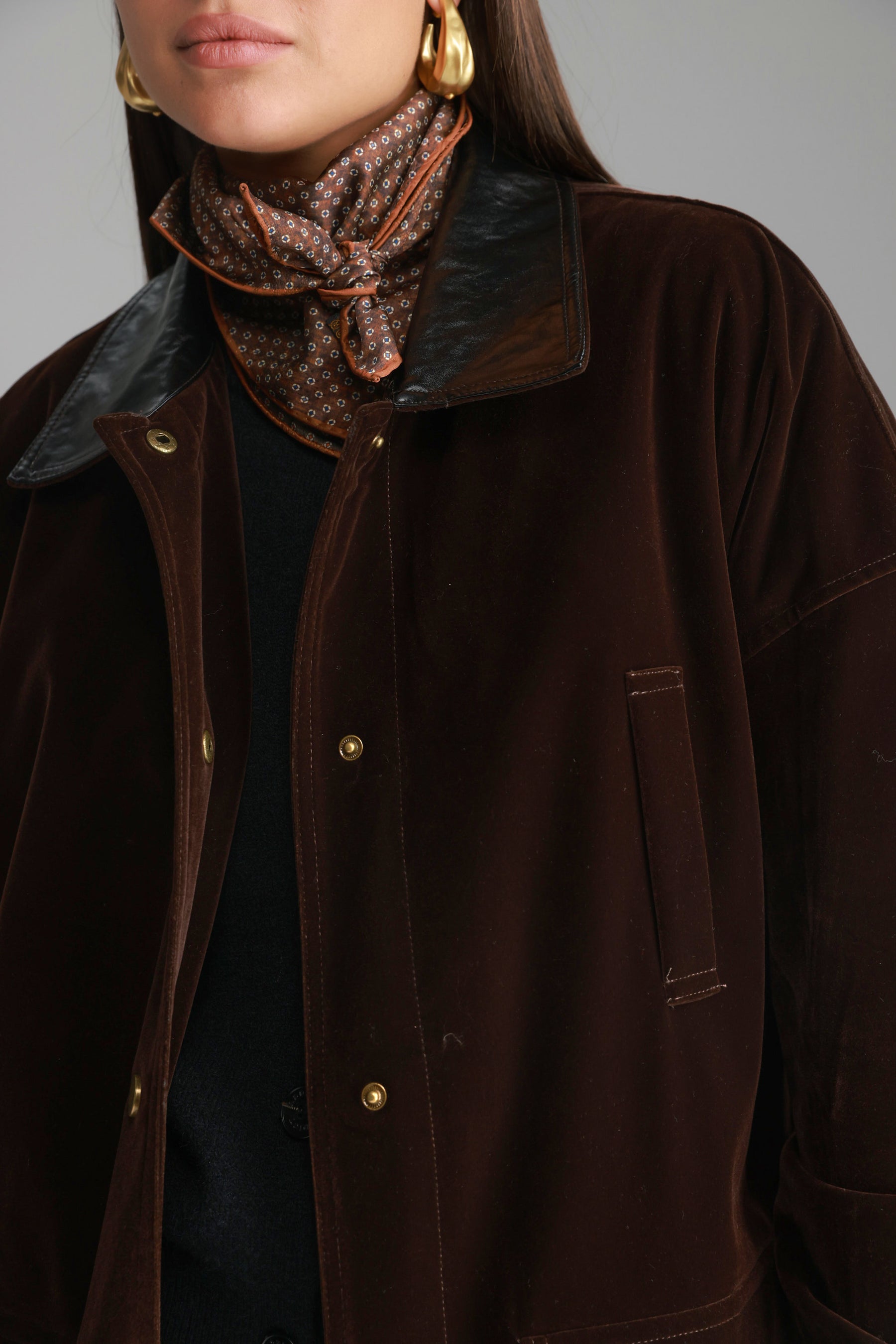 ג'קט אדריאנה חום כהה