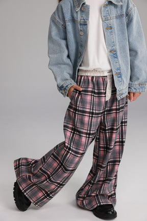 מכנסי נאלי משבצות ורודות