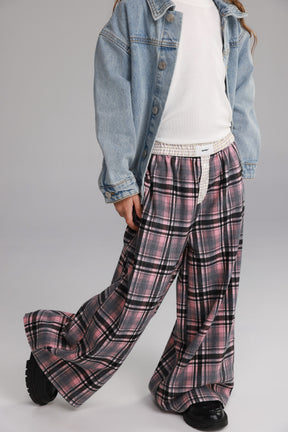 מכנסי נאלי משבצות ורודות