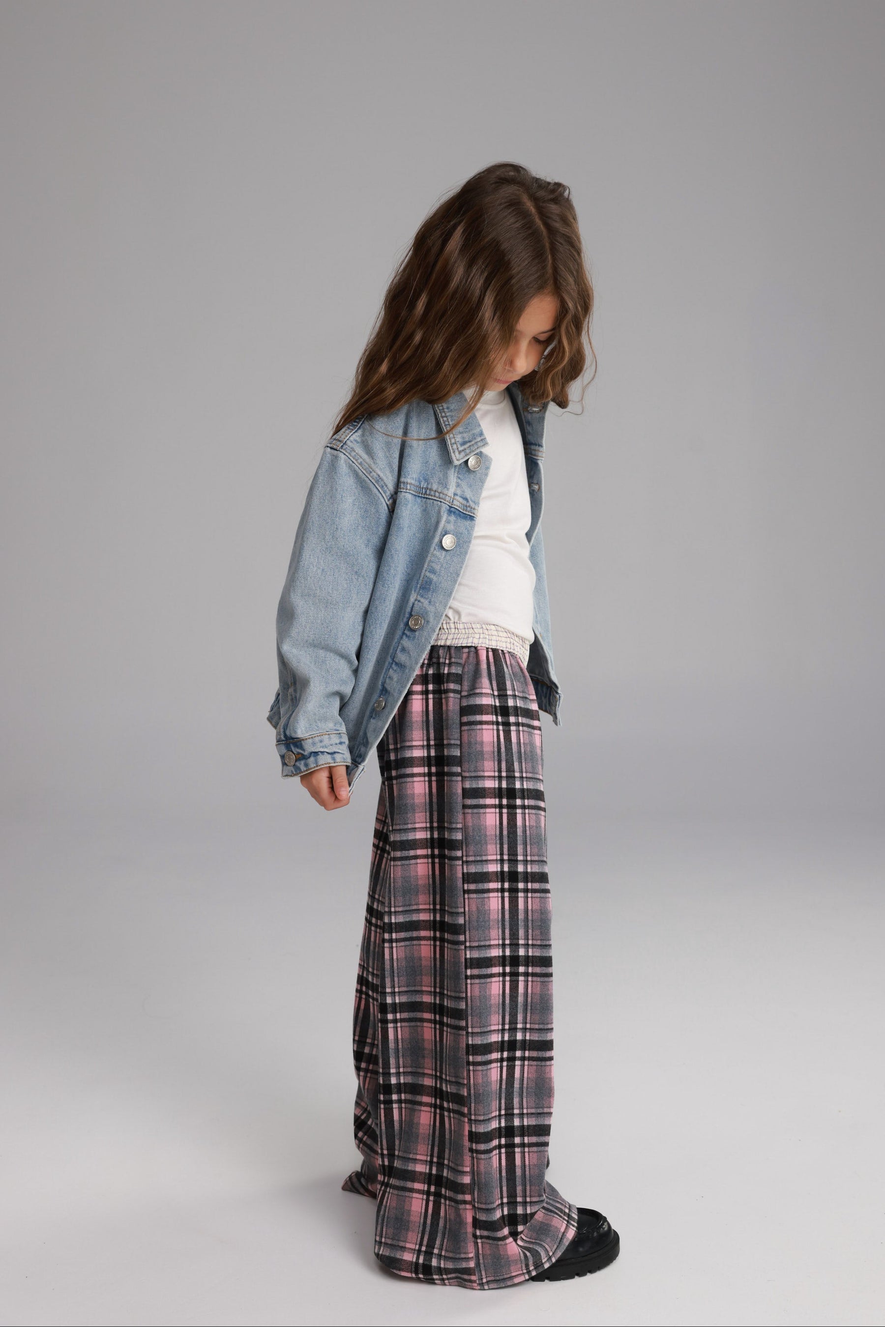 מכנסי נאלי משבצות ורודות