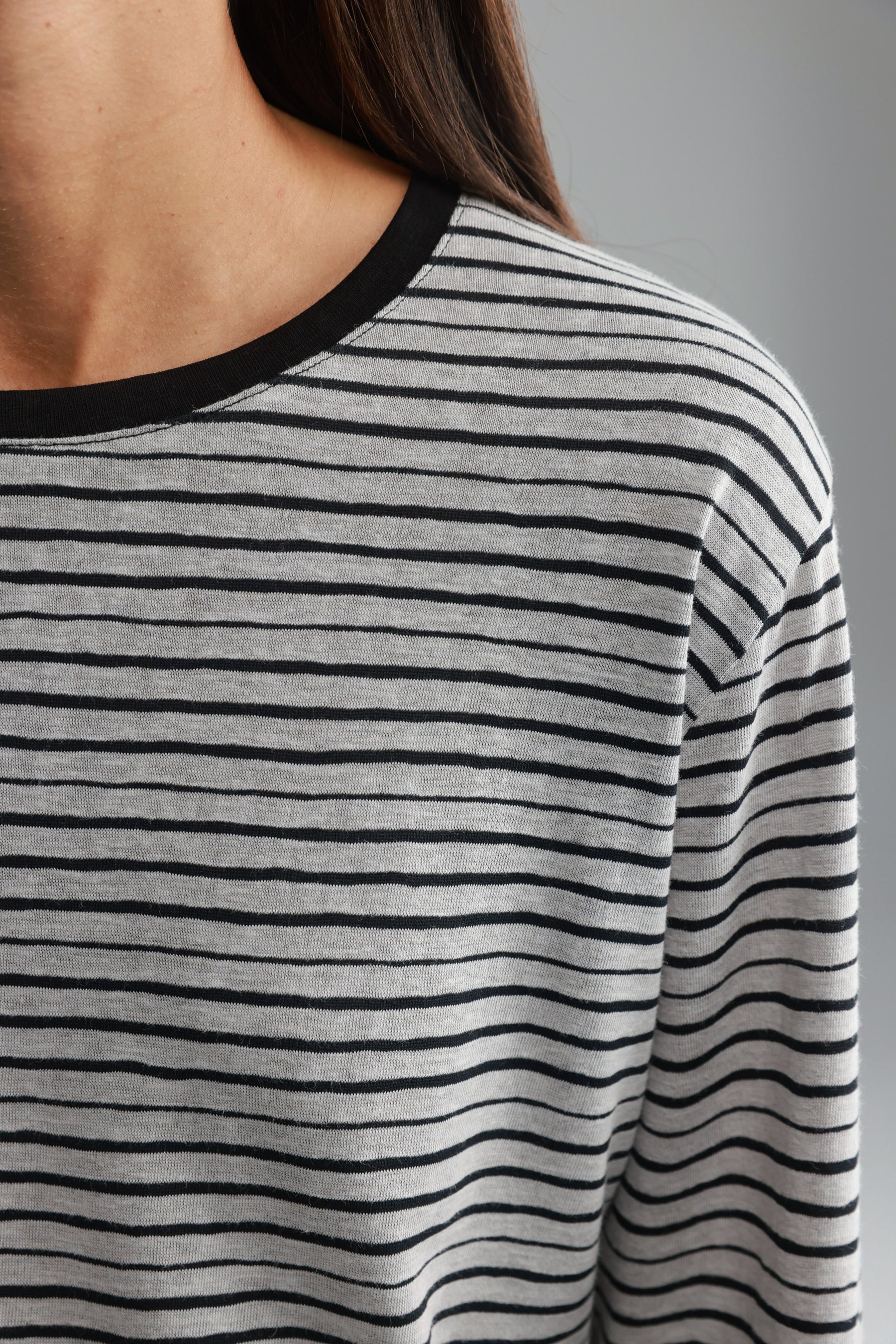 חולצת מורנה פסים אפור/שחור
