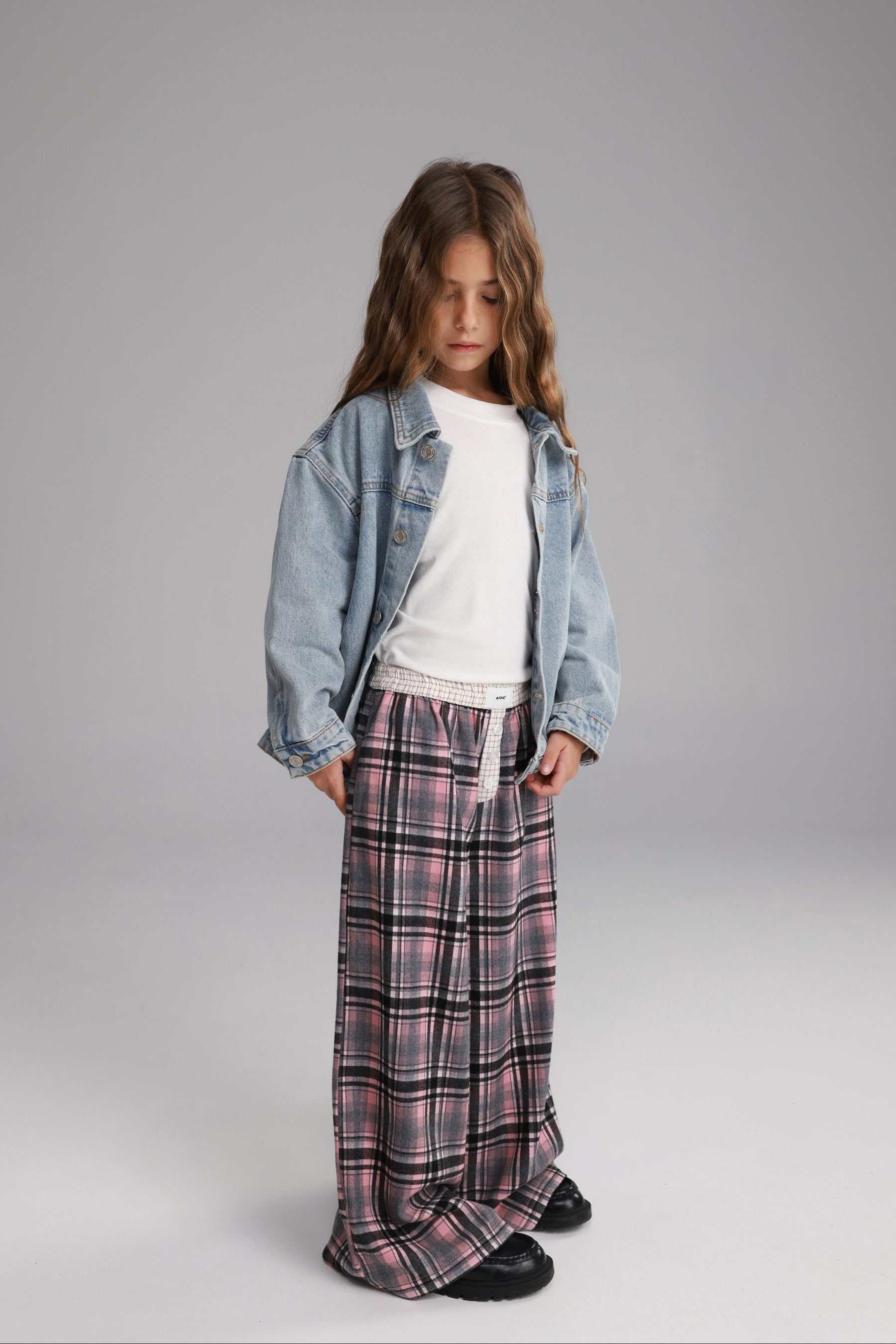 מכנסי נאלי משבצות ורודות