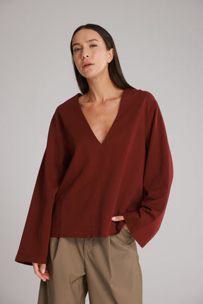 חולצת פרטון בורדו