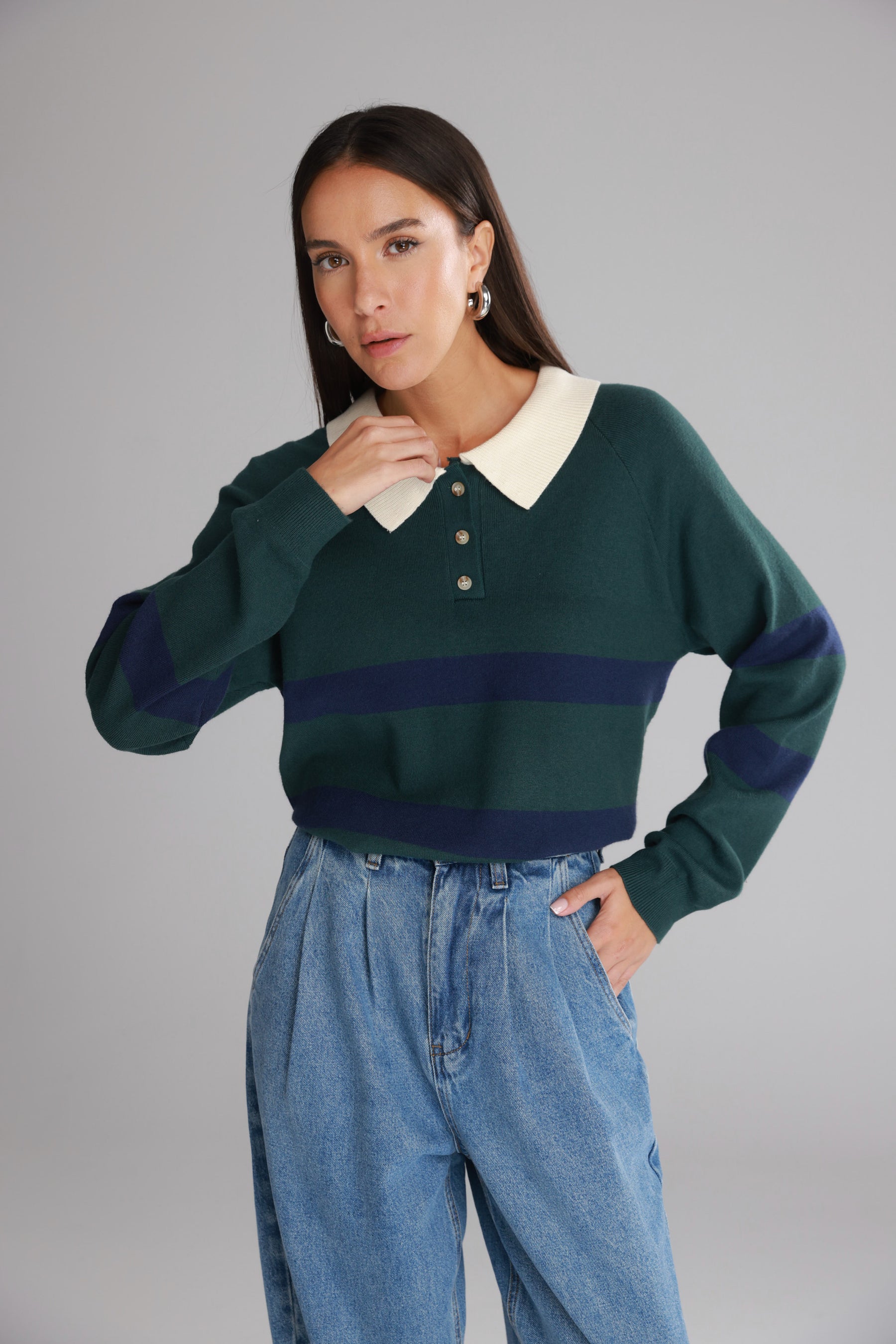 סריג מארי ירוק/נייבי