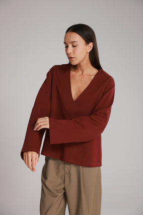 חולצת פרטון בורדו