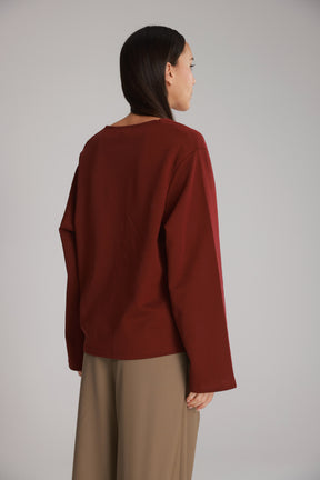 חולצת פרטון בורדו