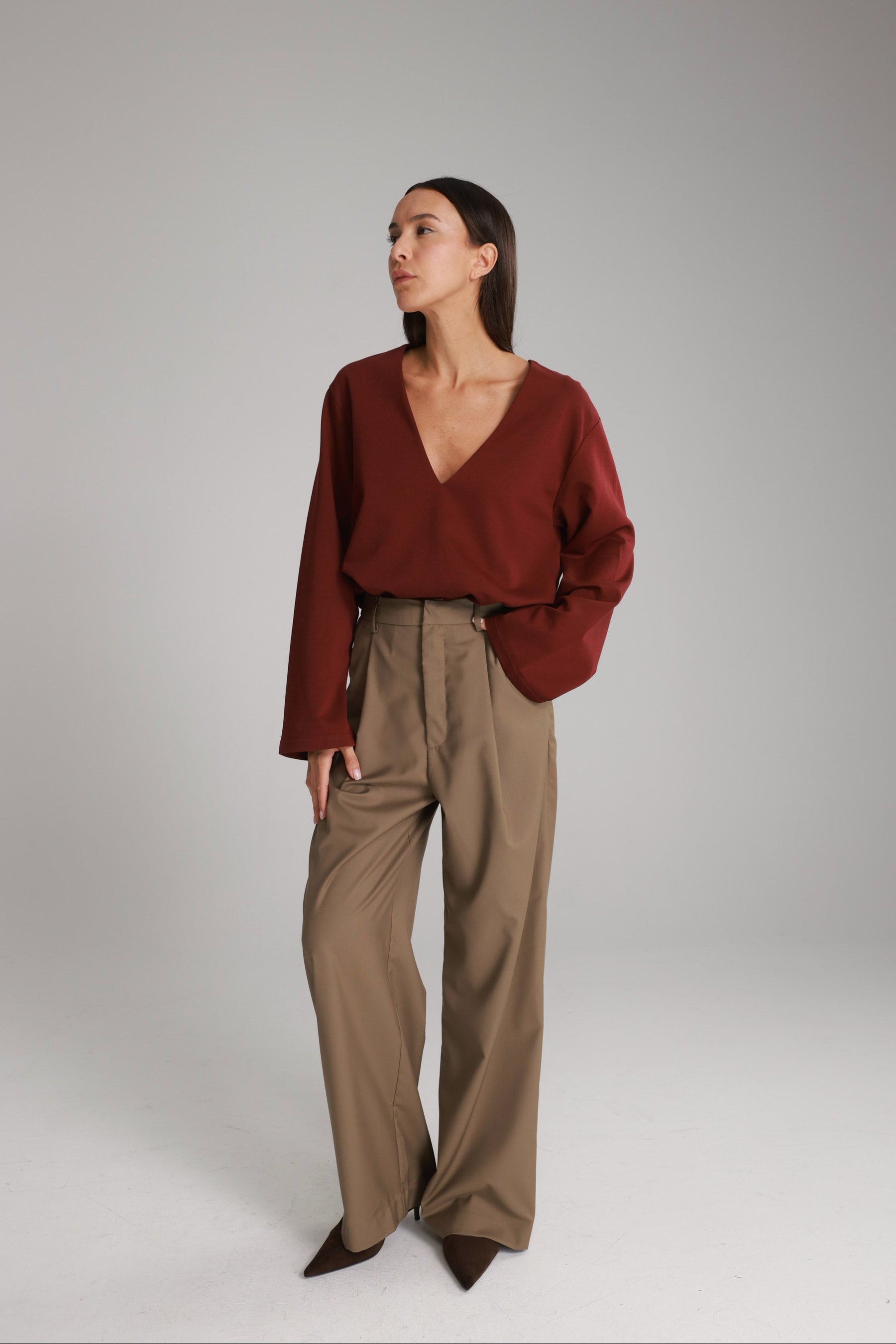 חולצת פרטון בורדו