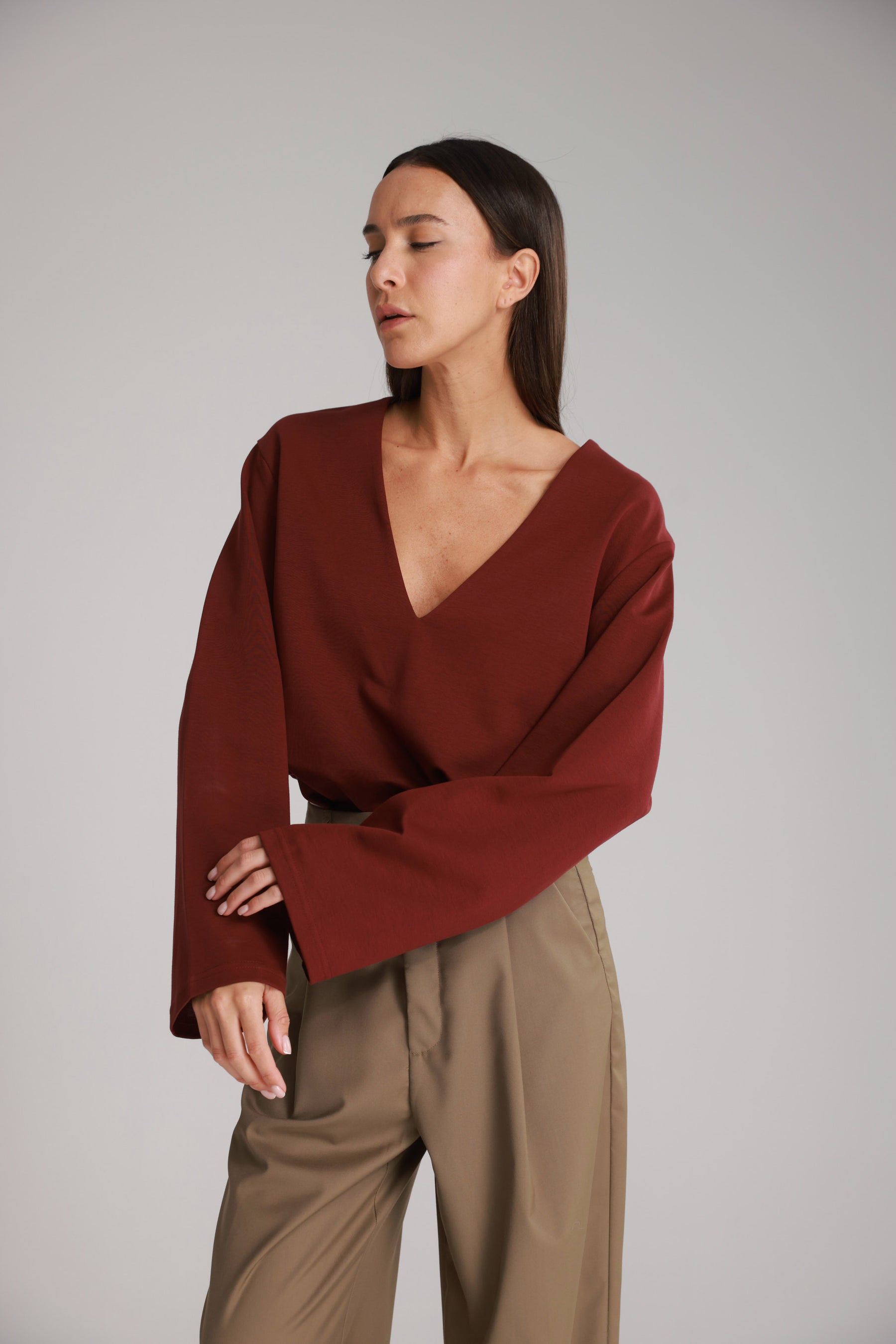 חולצת פרטון בורדו