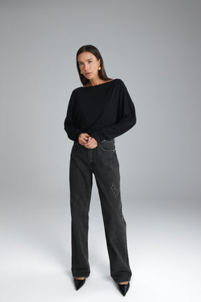 חולצת סלינה שחורה