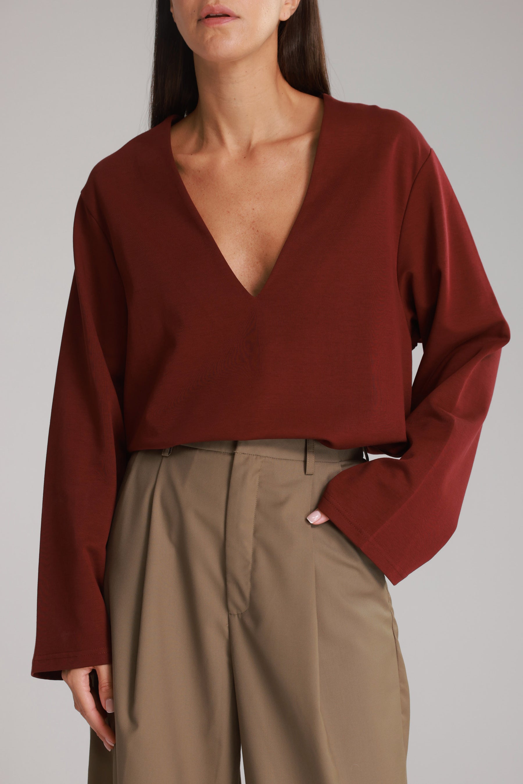 חולצת פרטון בורדו