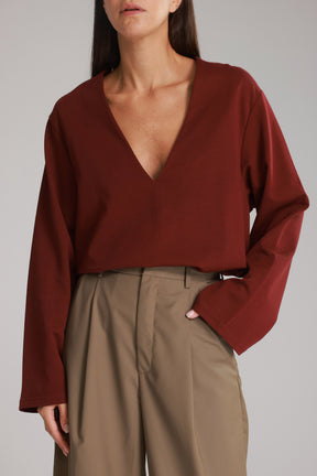 חולצת פרטון בורדו