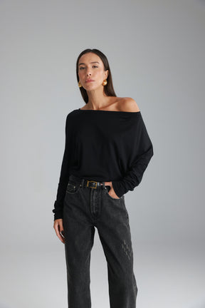 חולצת סלינה שחורה