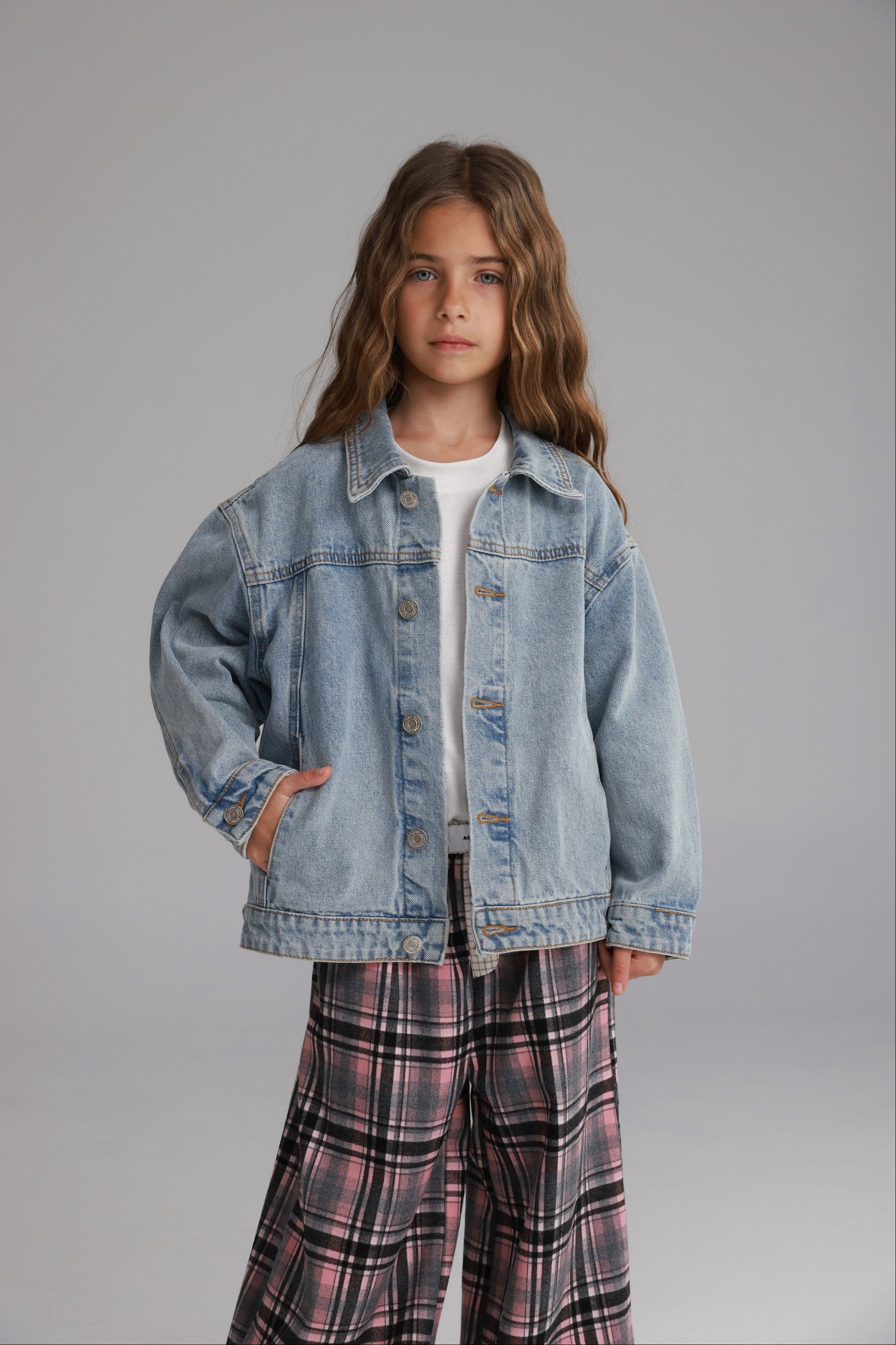 ג'קט ג'ינס בילי כחול בהיר