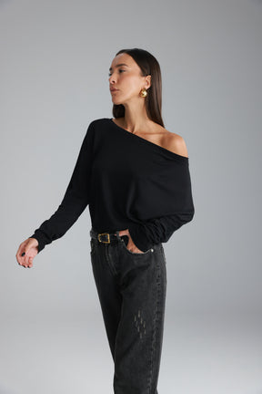 חולצת סלינה שחורה