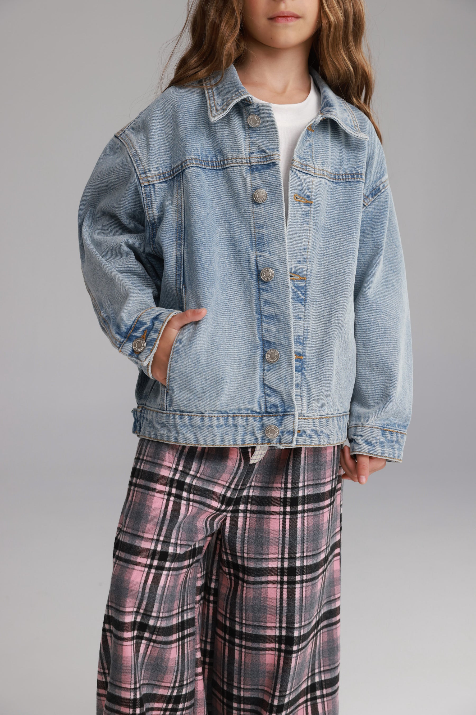 ג'קט ג'ינס בילי כחול בהיר