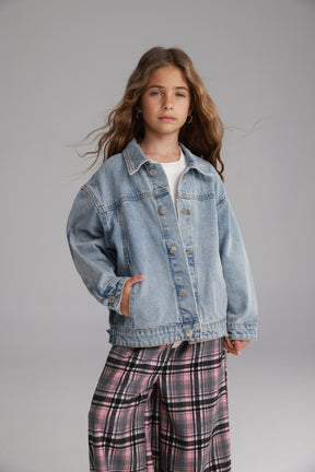 ג'קט ג'ינס בילי כחול בהיר