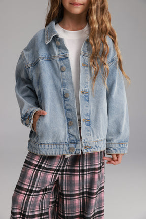 ג'קט ג'ינס בילי כחול בהיר