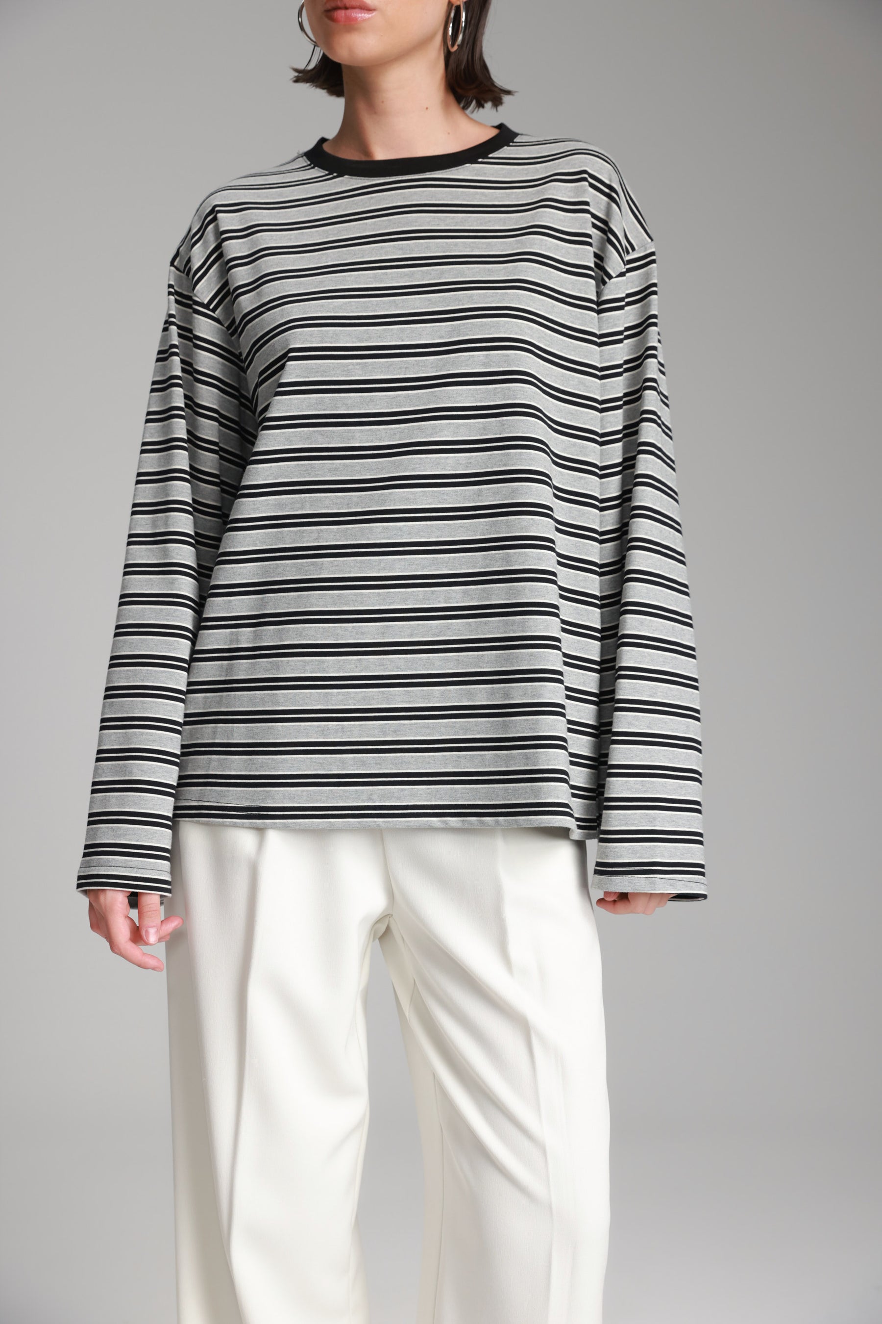 חולצת מורינה פסים אפור/שחור