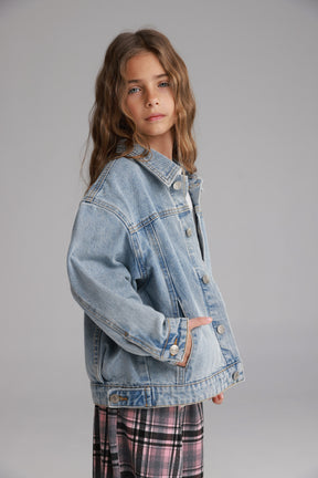 ג'קט ג'ינס בילי כחול בהיר