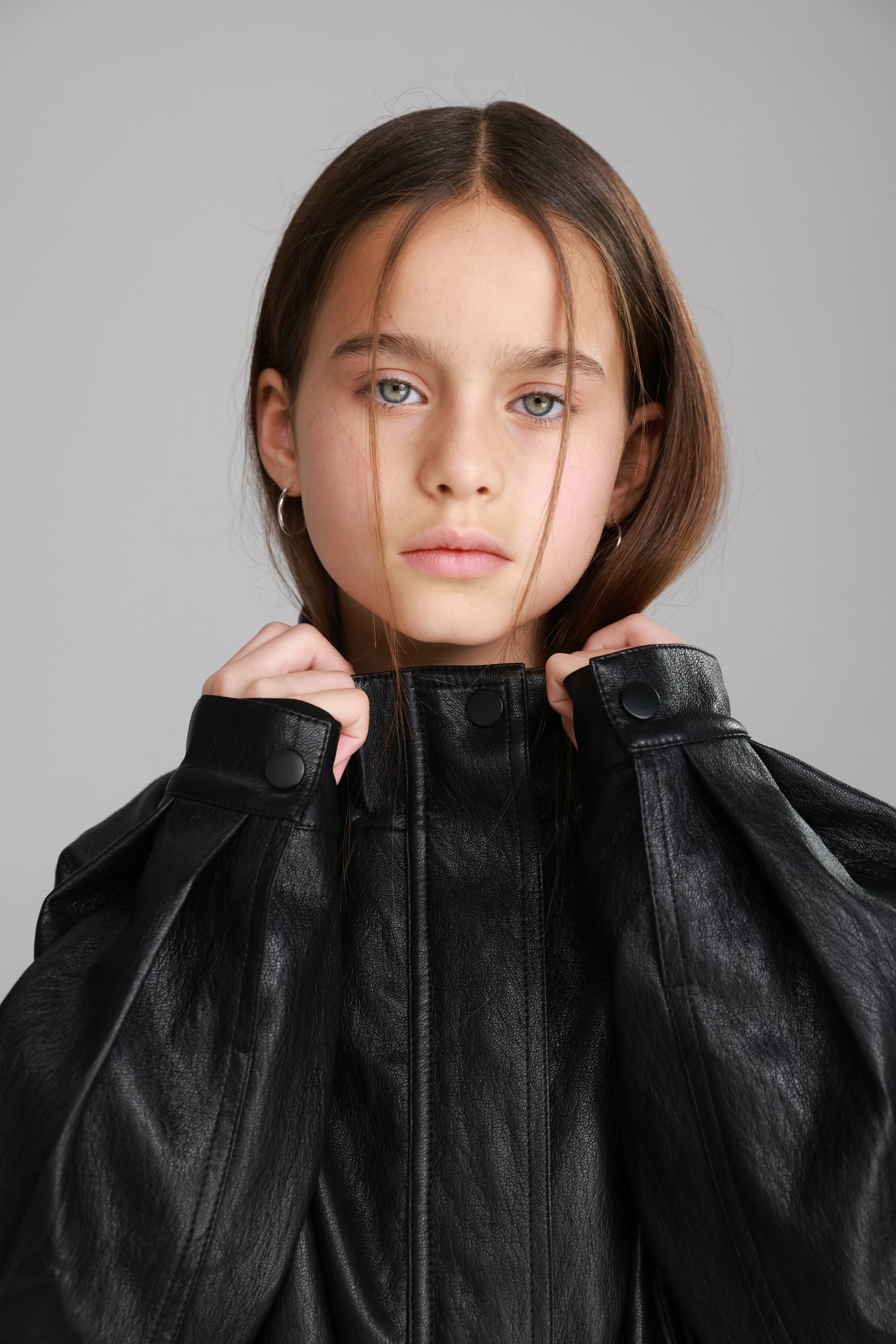 מעיל מייליס דמוי עור שחור