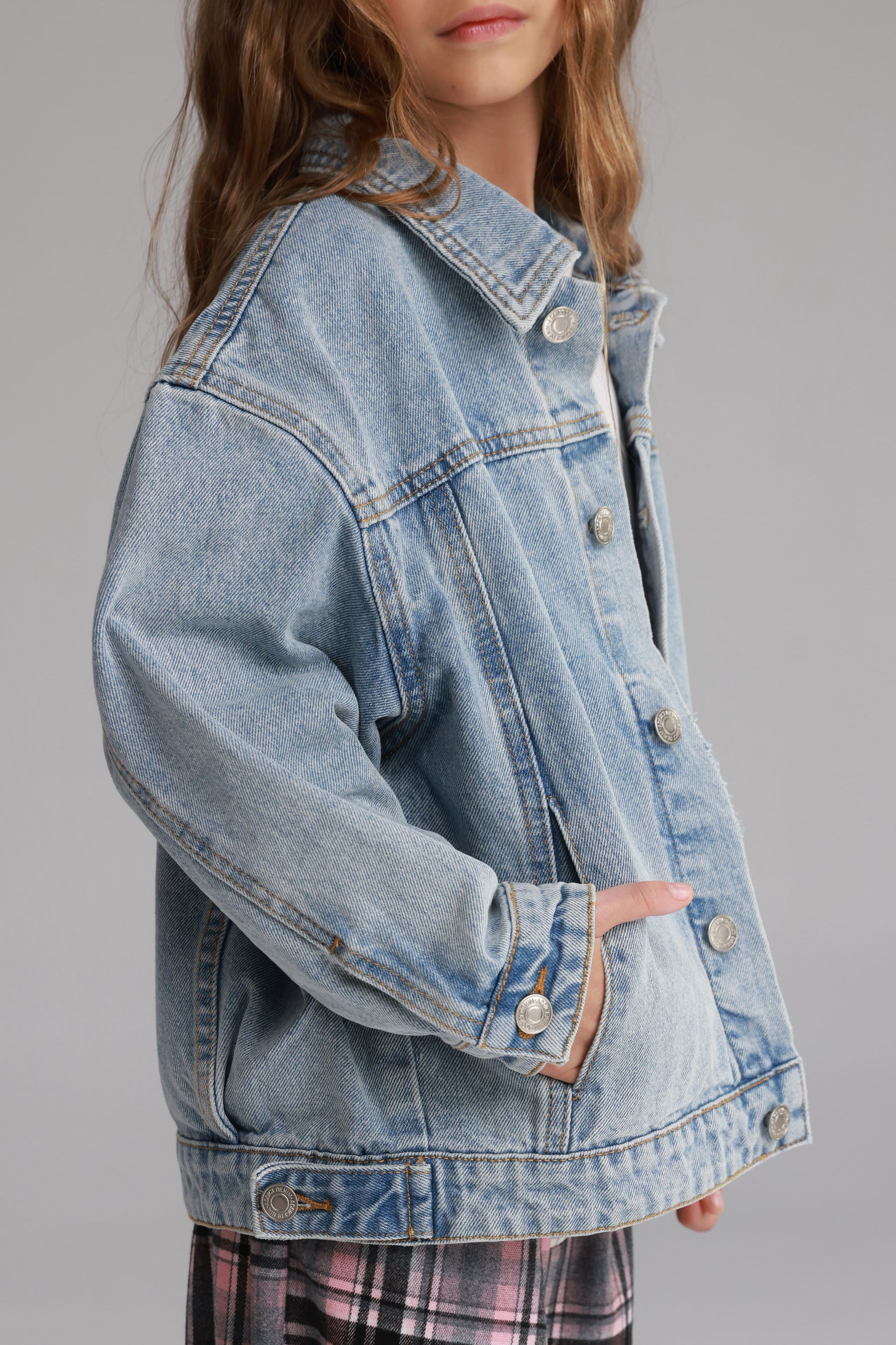 ג'קט ג'ינס בילי כחול בהיר