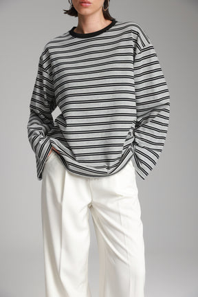 חולצת מורינה פסים אפור/שחור